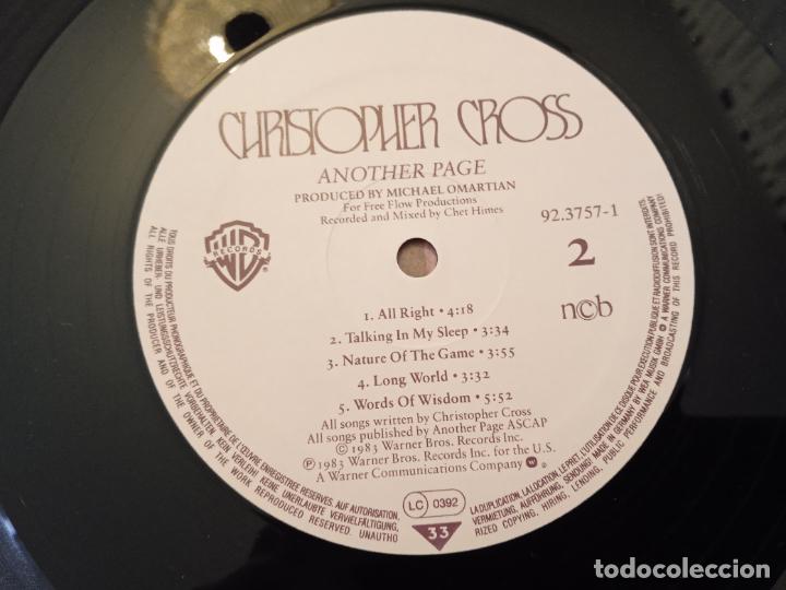Discos de vinilo: CHRISTOPHER CROSS LP ANOTHER PAGE. MADE IN GERMANY. 1983 - Foto 2