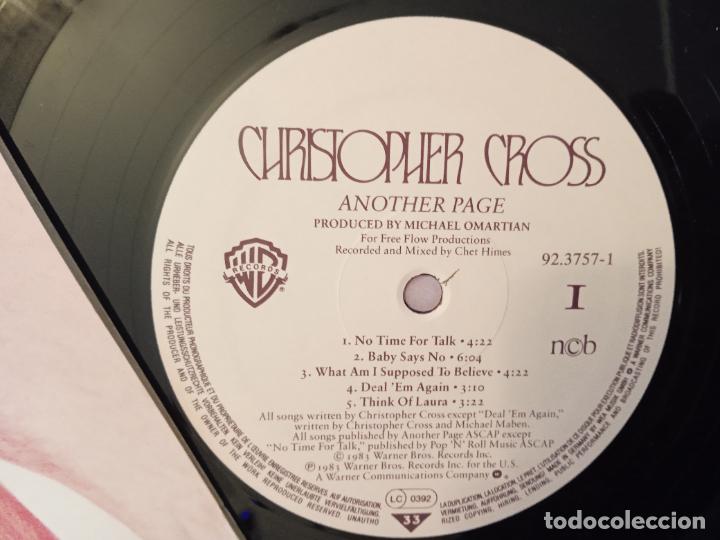 Discos de vinilo: CHRISTOPHER CROSS LP ANOTHER PAGE. MADE IN GERMANY. 1983 - Foto 4