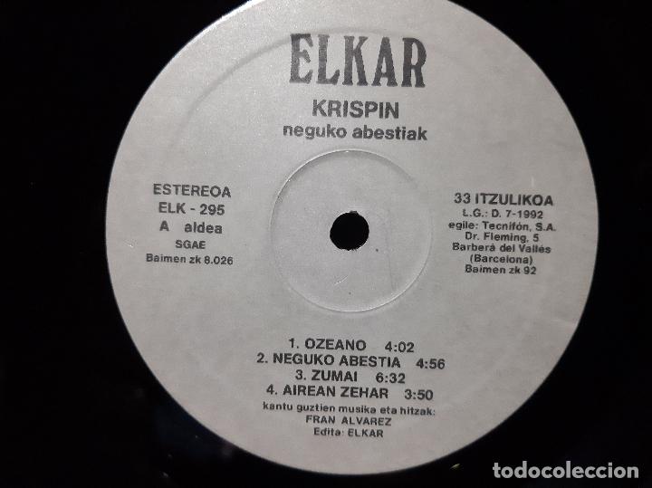 Discos de vinilo: KRISPIN -NEGUKO ABESTIAK- (1992) LP DISCO VINILO - Foto 4