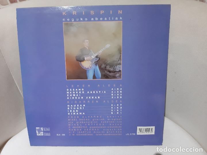Discos de vinilo: KRISPIN -NEGUKO ABESTIAK- (1992) LP DISCO VINILO - Foto 8