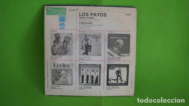 Discos de vinilo: SINGLE, LOS PAYOS, MARIA ISABEL, COMPASION, HISPAVOX H-434. - Foto 2