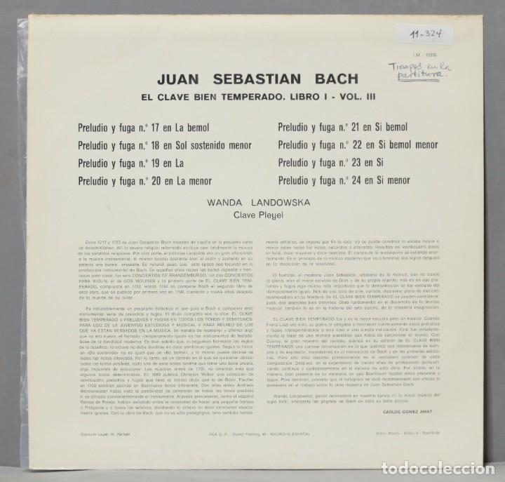 Discos de vinilo: LP. BACH. EL CLAVE BIEN TEMPERADO. LANDOWSKA - Foto 2