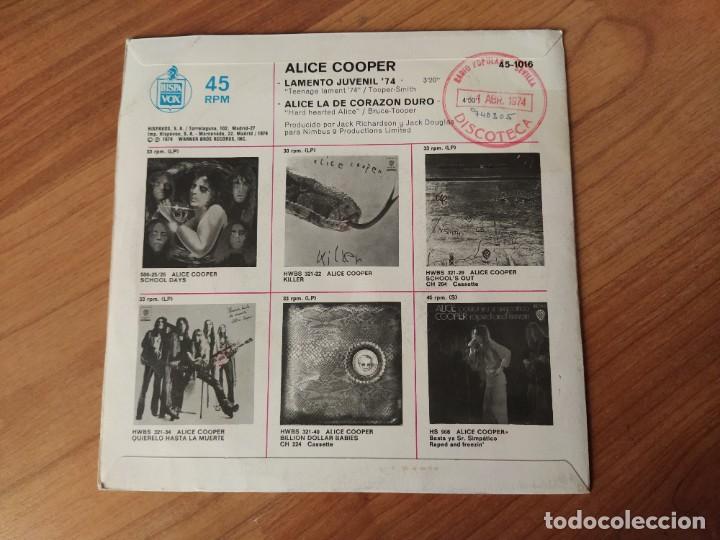 Discos de vinilo: Alice Cooper single lamento juvenil 1974 spa - Foto 2