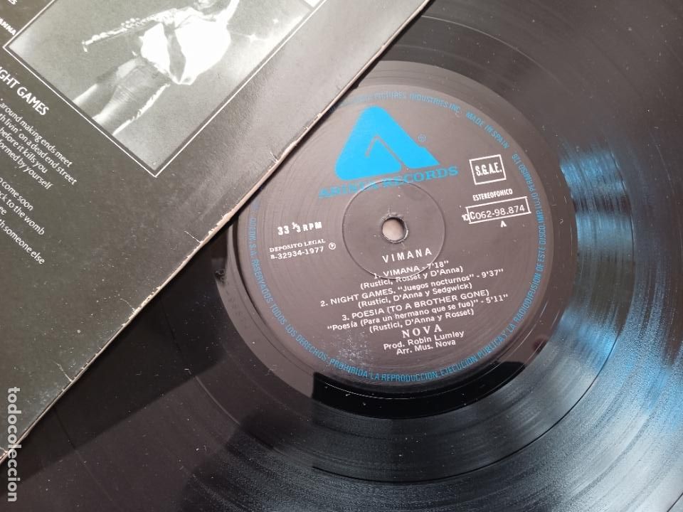 Discos de vinilo: NOVA. LP. VIMANA. MADE IN SPAIN. 1977. - Foto 2