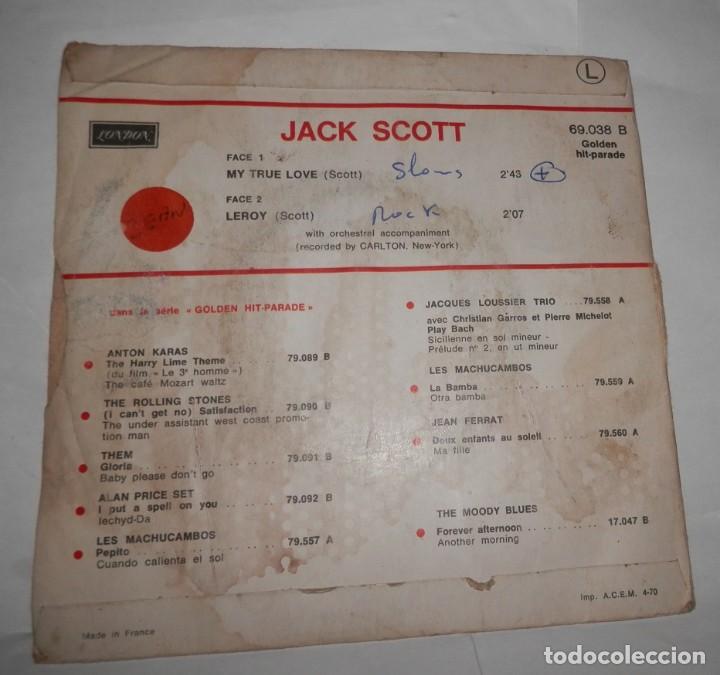 Discos de vinilo: DISCO SINGLE DE VINILLO DEL CANTANTE JACK SCOTT - Foto 2