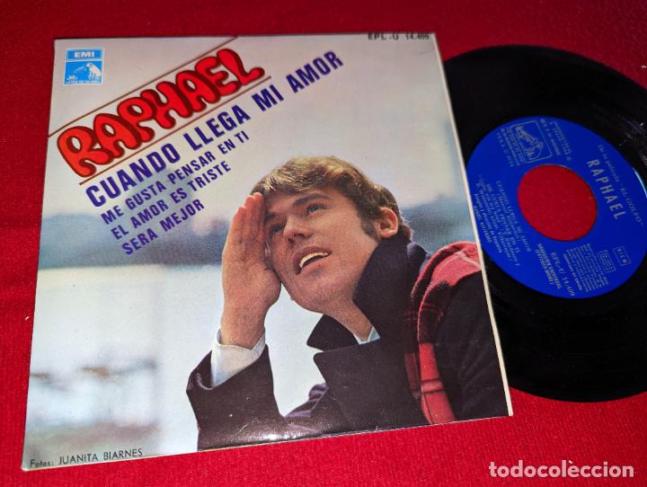 Discos de vinilo: RAPHAEL Cuando llega mi amor/Me gusta pensar en ti/El amor es triste/Sera mejor EP 7'' 1968