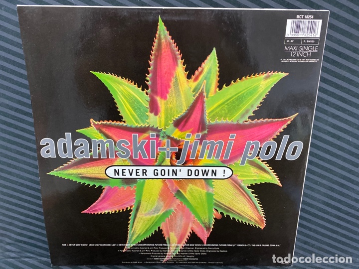 Discos de vinilo: Adamski + Jimi Polo - Never Goin Down! (12&rdquo;) - Foto 2