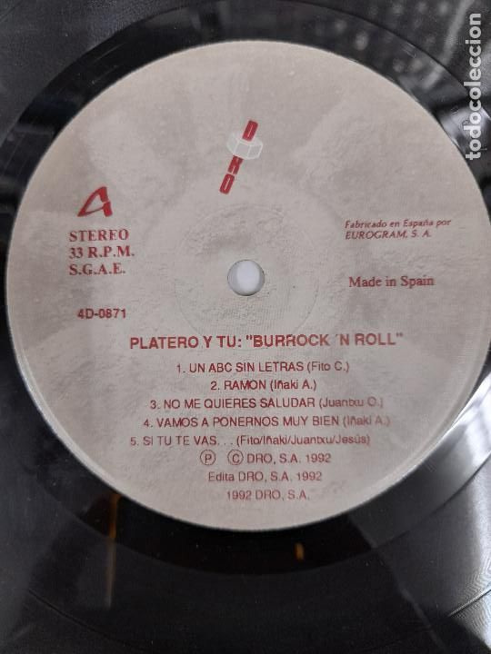 Discos de vinilo: Platero y T&uacute; - Burrock&acute;n roll - LP - Foto 5