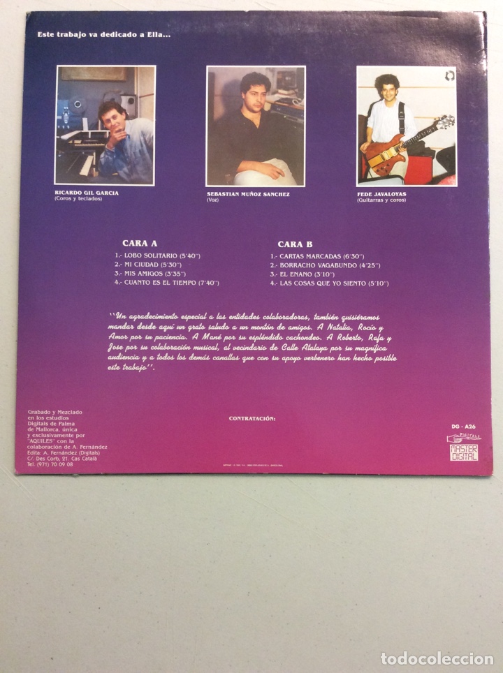 Discos de vinilo: AQUILES. Cartas marcadas. - Foto 2