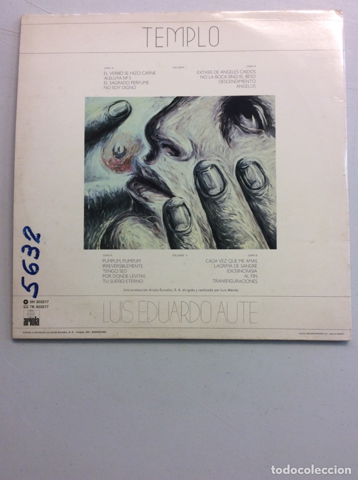 Discos de vinilo: Luis Eduardo Aute. Templo. Doble LP. Dos discos. - Foto 2