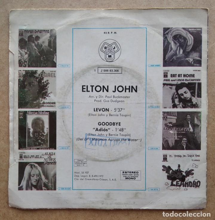 Discos de vinilo: ZC - ELTON JOHN - GOODBYE - LEVON - SINGLE - 1972 - Foto 2