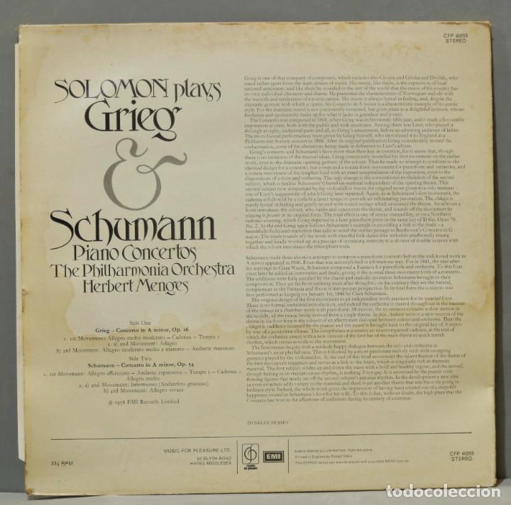 Discos de vinilo: LP. SOLOMON PLAYS GRIEG SCHUMANN - Foto 2