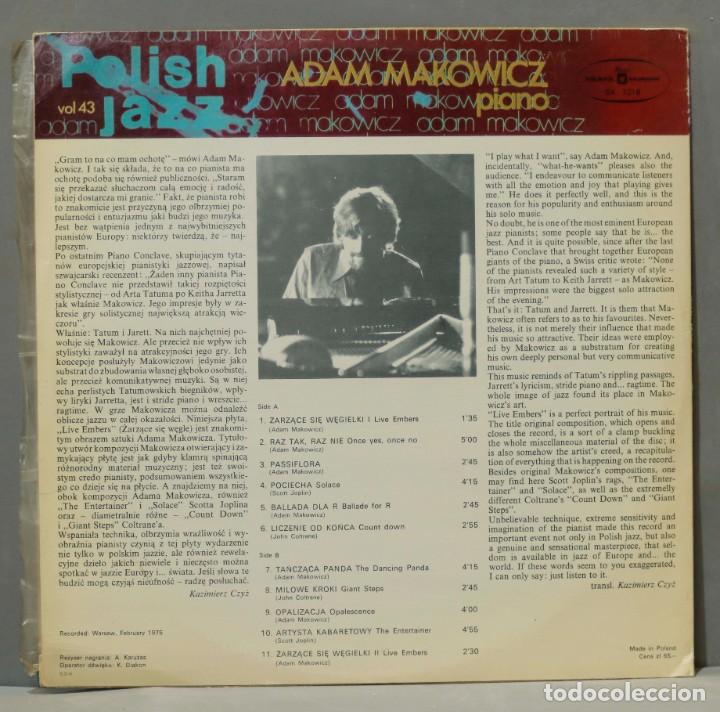Discos de vinilo: LP. Adam Makowicz &ndash; Live Embers - Foto 2