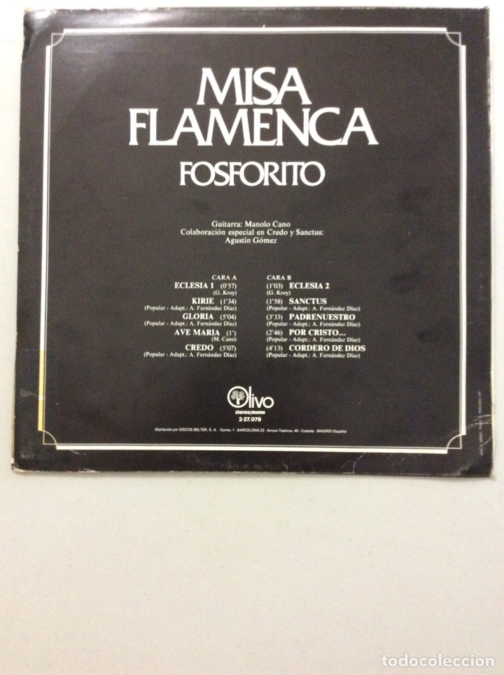 Discos de vinilo: Fosforito. Misa flamenca. - Foto 2