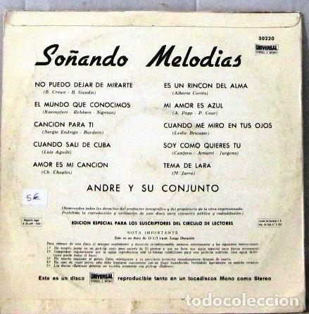 Discos de vinilo: SO&Ntilde;ANDO MELODIAS - ANDRE Y SU CONJUNTO - LP - Foto 2
