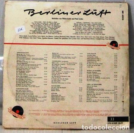 Discos de vinilo: BERLINER LUFT - MELODIEN VON WALTER KOLLO - LP - Foto 2