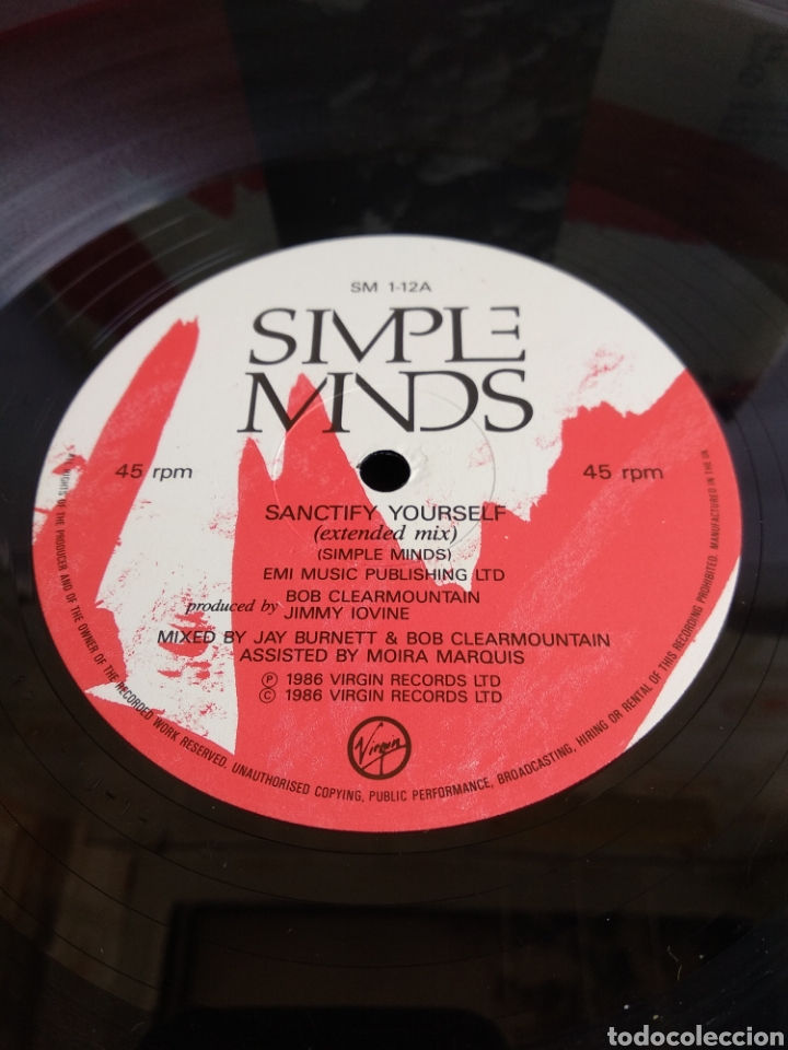 Discos de vinilo: *SIMPLE MIDS. SANCTIFY YOURSELF 1986. LA.4 - Foto 3