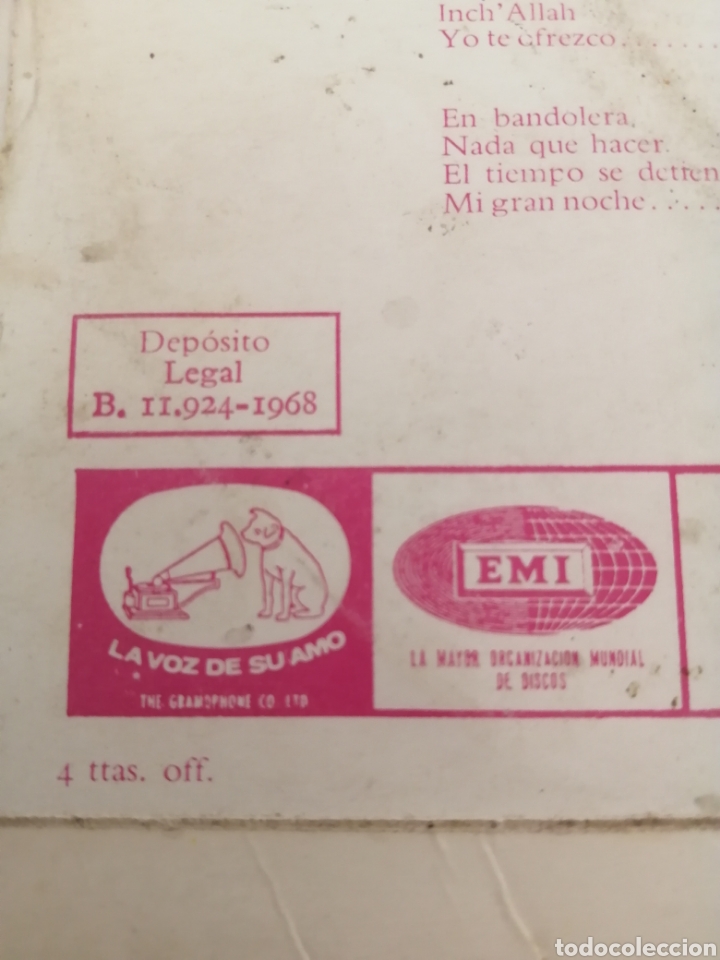Discos de vinilo: Vinilo Adam dime musa 1968 EPL 14.394 Odeon - Foto 7