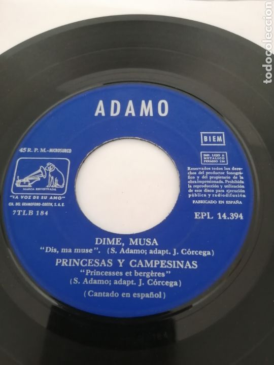 Discos de vinilo: Vinilo Adam dime musa 1968 EPL 14.394 Odeon - Foto 9