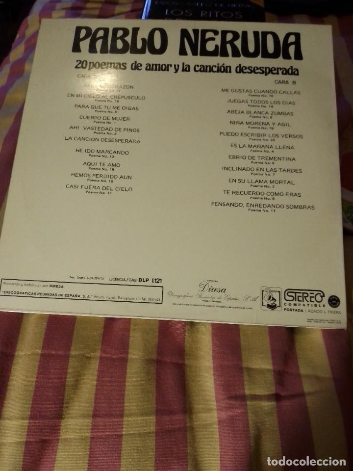 Discos de vinilo: Homenaje Diresa a Pablo Neruda. 1973 - Foto 2