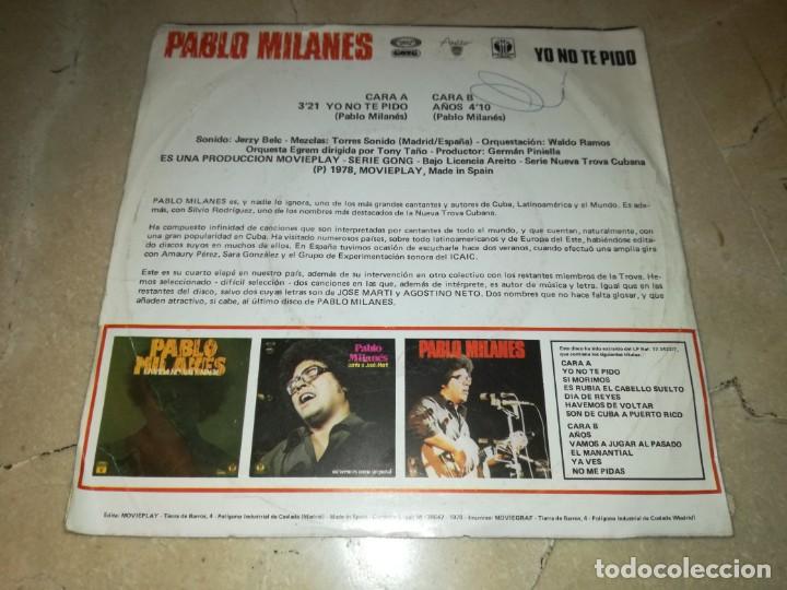 Discos de vinilo: PABLO MILANES-YO NO TE PIDO - Foto 2