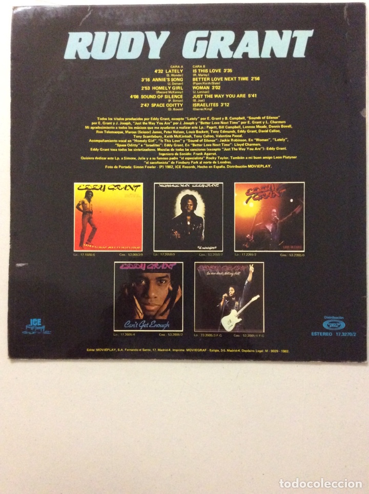 Discos de vinilo: Rudy Grant. Sings the hits. - Foto 2