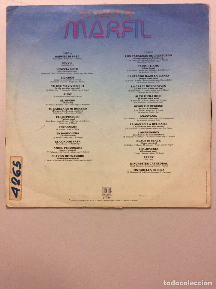 Discos de vinilo: Lo mejor de Marfil. - Foto 2