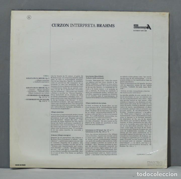 Discos de vinilo: LP. CURZON INTERPRETA A BRAHMS - Foto 2