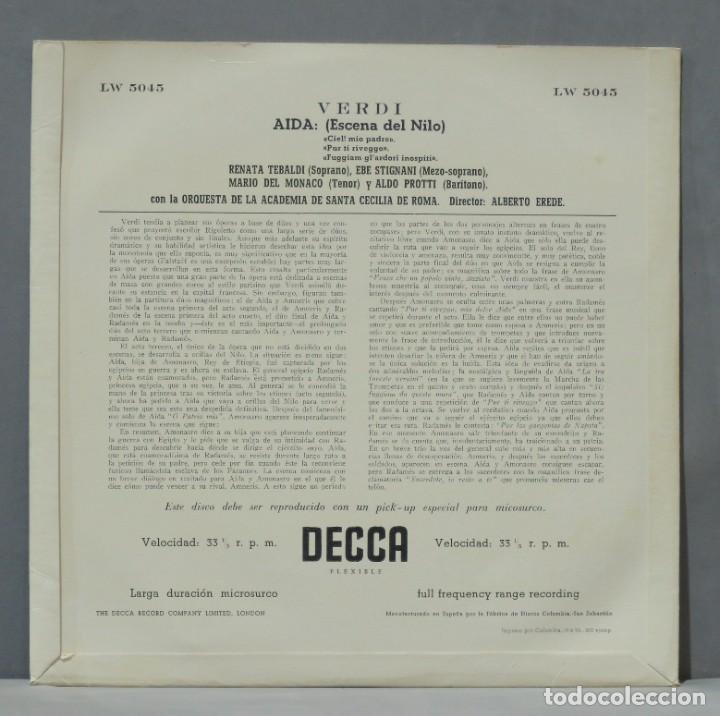Discos de vinilo: LP. VERDI. AIDA. EREDE - Foto 2
