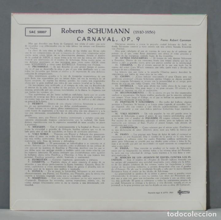 Discos de vinilo: LP. SCHUMANN. CARNAVAL. CORNMAN - Foto 2