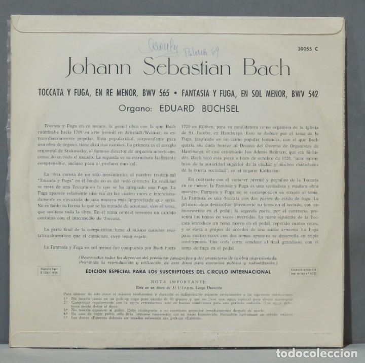 Discos de vinilo: LP. BACH. BWV 565 BWV 524. BUCHSEL - Foto 2