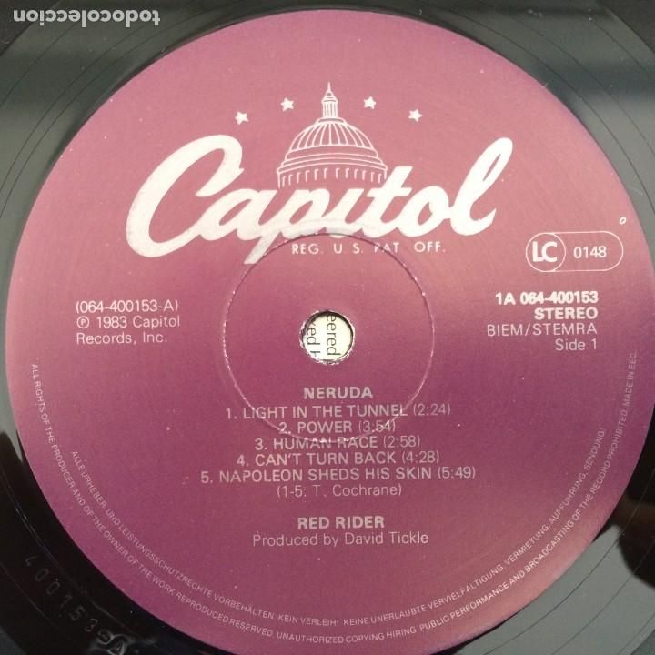 Discos de vinilo: Red Rider - Neruda , Holanda 1983 Capitol Records - Foto 4
