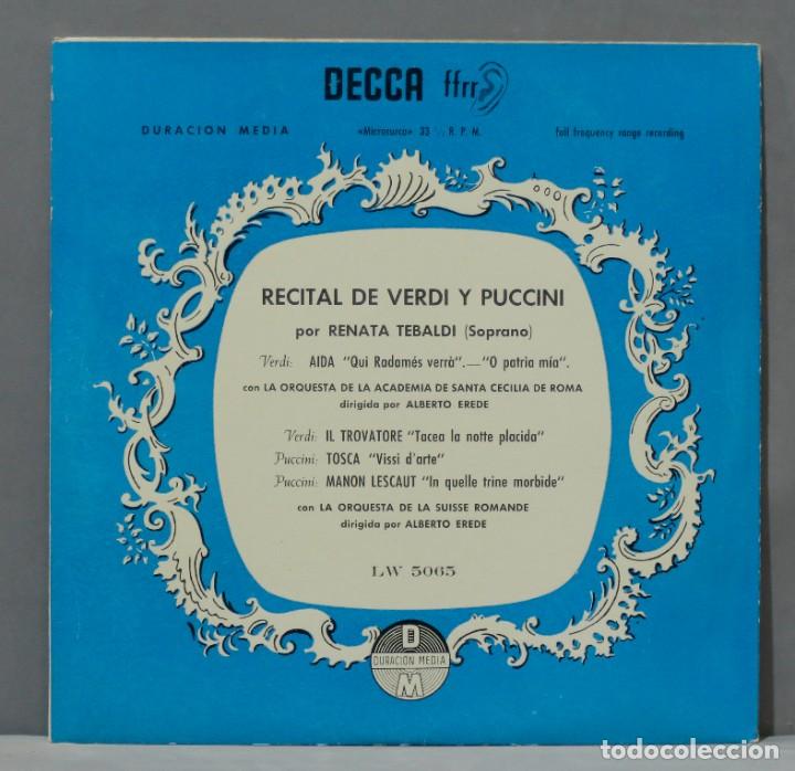 Discos de vinilo: LP. TEBALDI. RECITAL DE VERDI Y PUCCINI - Foto 1