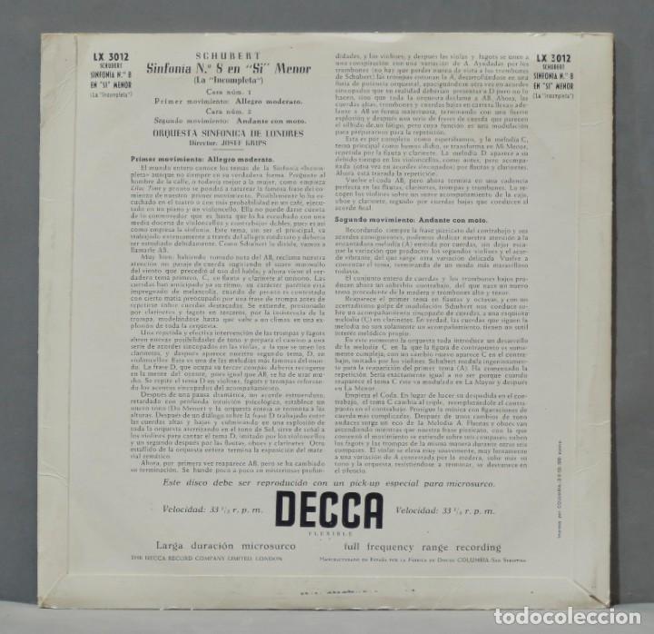 Discos de vinilo: LP. SCHUBERT. SINFONIA N8. KRIPS - Foto 2