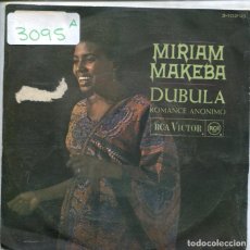 Discos de vinilo: MIRIAM MAKEBA / DUBULA / ROMANCE ANONIMO (SINGLE RCA PROMO 1968). Lote 359045945