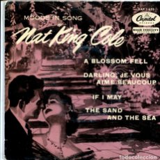 Discos de vinilo: NAT KING COLE / A BLOSSOM FELL + 3 (EP CAPITOL 1959). Lote 359056290