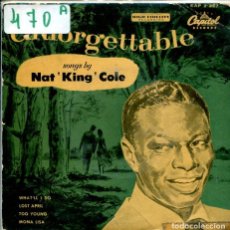 Discos de vinilo: NAT KING COLE / TOO YOUNG + 3 (EP CAPITOL 1960). Lote 359057950