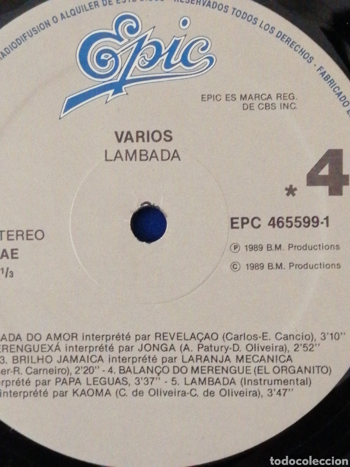 Discos de vinilo: LAMBADA - KAOMA (doble disco) - Foto 9