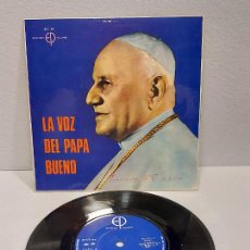 Discos de vinilo: JUAN XXIII / LA VOZ DEL PAPA BUENO / TESTAMENTO ESPIRITUAL / EP-1967 / MBC. ***/***. Lote 359119990