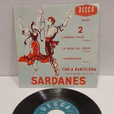 Discos de vinilo: COBLA BARCELONA / SARDANES 2 / L'ERMITA VELLA +3 / EP-DECCA-FRANCE / MBC. ***/***. Lote 359124905
