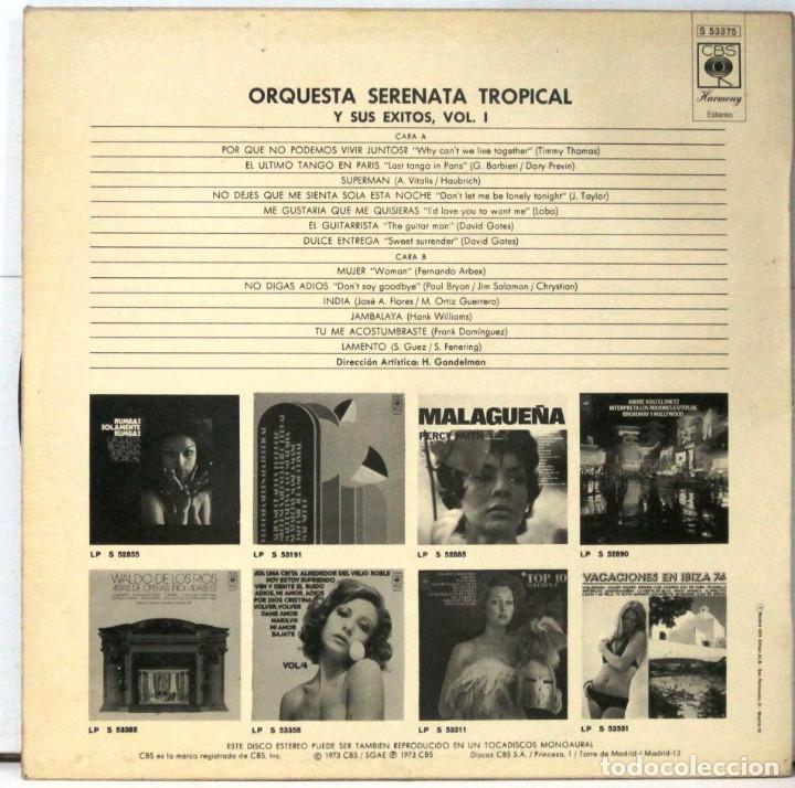 Discos de vinilo: ORQUESTA SERENATA TROPICAL Y SUS EXITOS - VOLUMEN UNO - LP - Foto 2