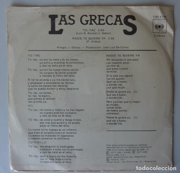 Discos de vinilo: LAS GRECAS // TIC-TAC // 1977 //SINGLE - Foto 2