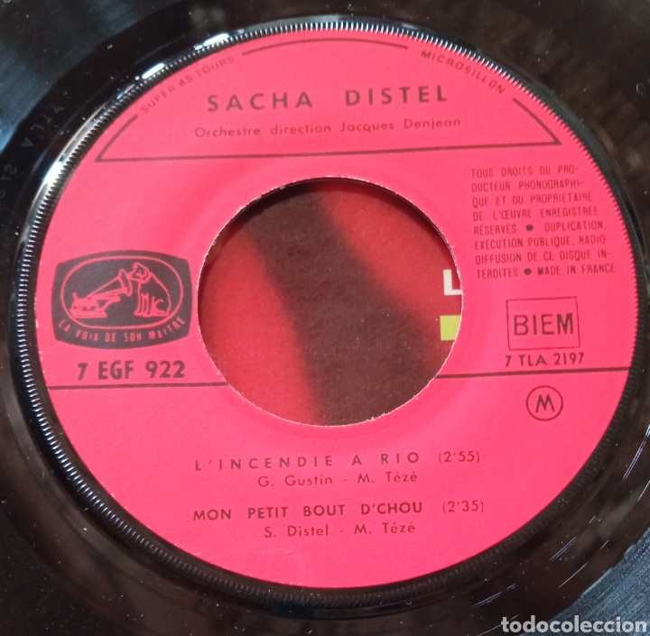 Discos de vinilo: Disco EP 7&rdquo;. Sacha Distel - Foto 4