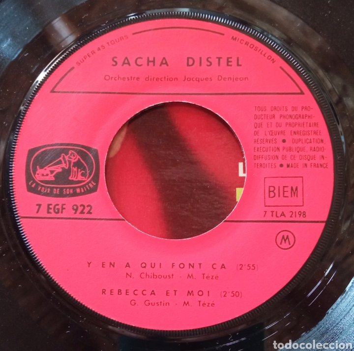 Discos de vinilo: Disco EP 7&rdquo;. Sacha Distel - Foto 5