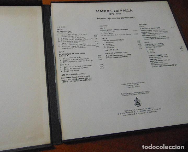Discos de vinilo: Manuel De Falla &ndash; Homenaje En Su Centenario - CAJA 3 LPS + LIBRETO - Foto 3
