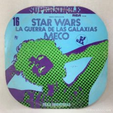Discos de vinilo: MAXI SINGLE MECO - MÚSICA INSPIRADA EN STAR WARS LA GUERRA DE LAS GALAXIAS - ESPAÑA - AÑO 1977. Lote 359516225