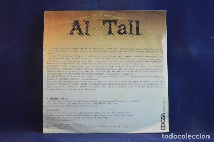 Discos de vinilo: AL TALL - A MIQUEL ASSASSINAREN - SINGLE - Foto 2