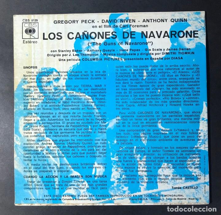 Discos de vinilo: B.S.O - LOS CA&Ntilde;ONES DE NAVARONE - EP 1971 - CBS - Foto 2