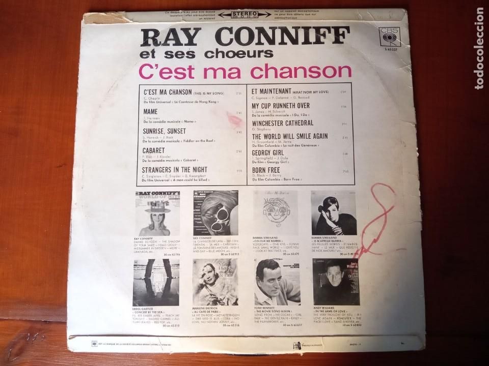 Discos de vinilo: LP DOBLE RAY CONNIFF C&acute;EST MA CHANSON CBS. - Foto 3