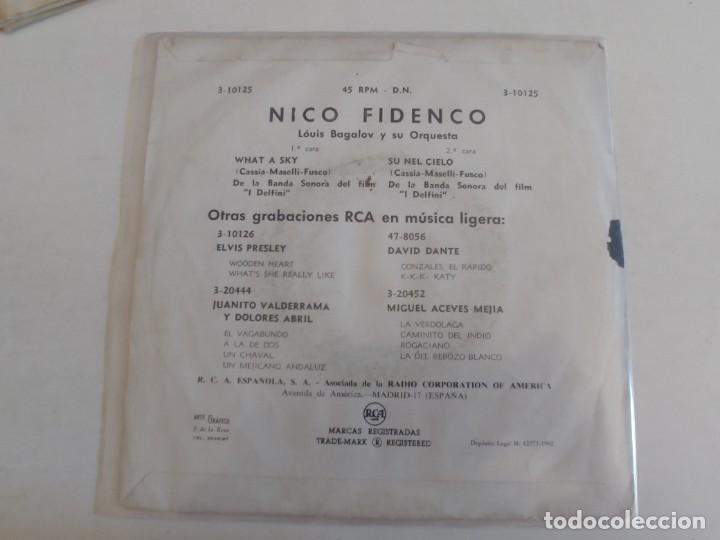 Discos de vinilo: NICO FIDENCO-SINGLE WHAT A SKY - Foto 2